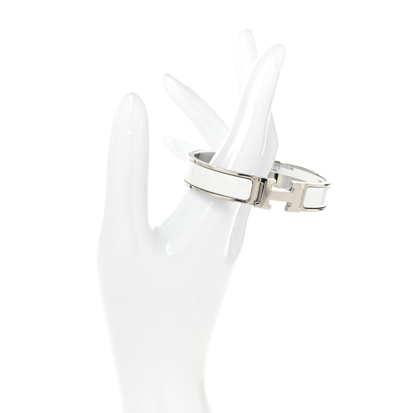 Enamel Narrow Clic Clac H Bracelet PM White