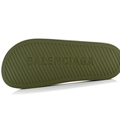 Balenciaga Rubber Womens Chunky Slide Sandals 38 Kaki 8 of 8