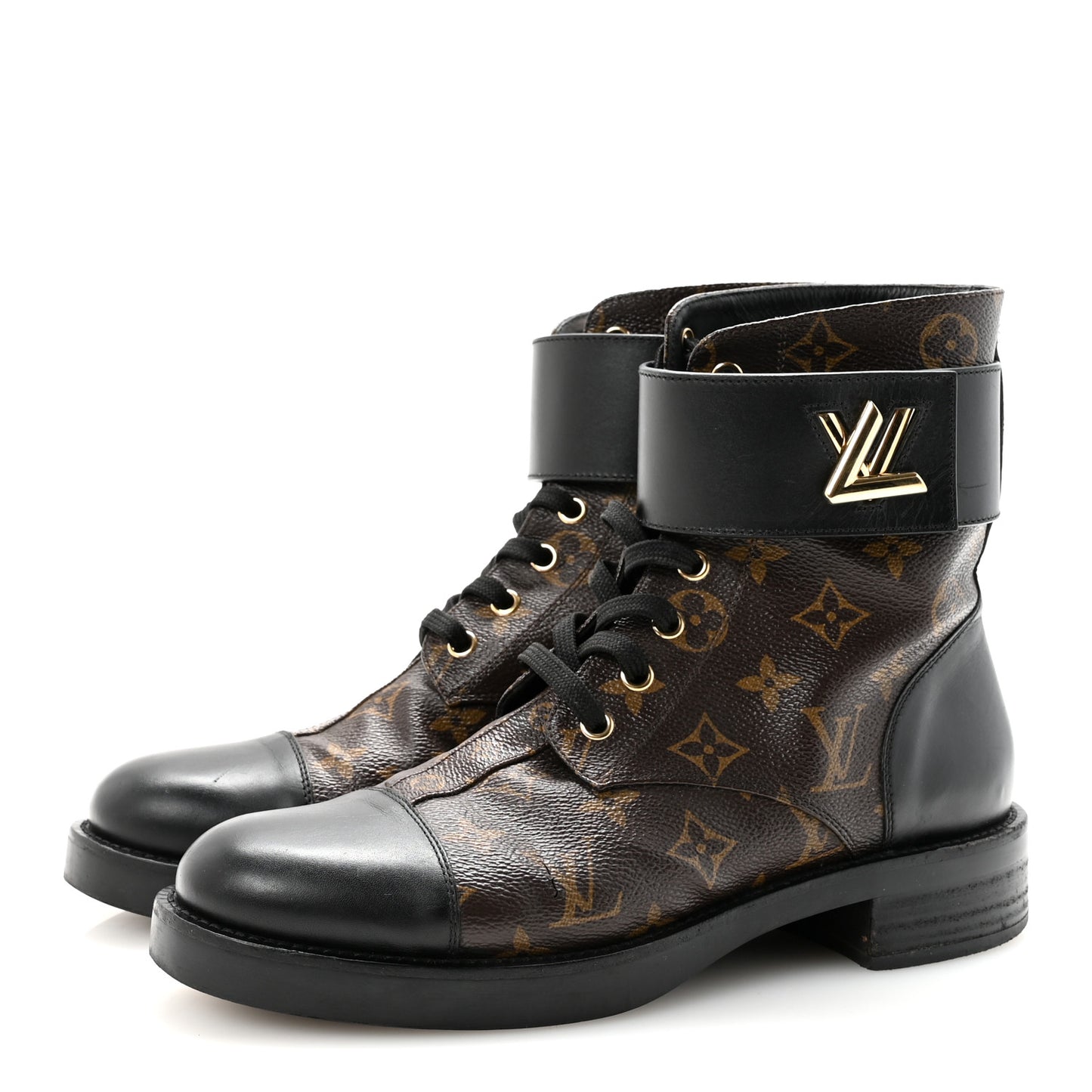 Calfskin Monogram Wonderland Flat Ranger Boots 40 Black