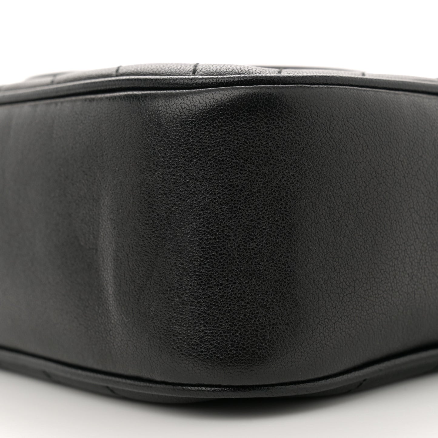 Sakai Be Green Calfskin Diagonal Stitched Small Blondie Shoulder Bag Black