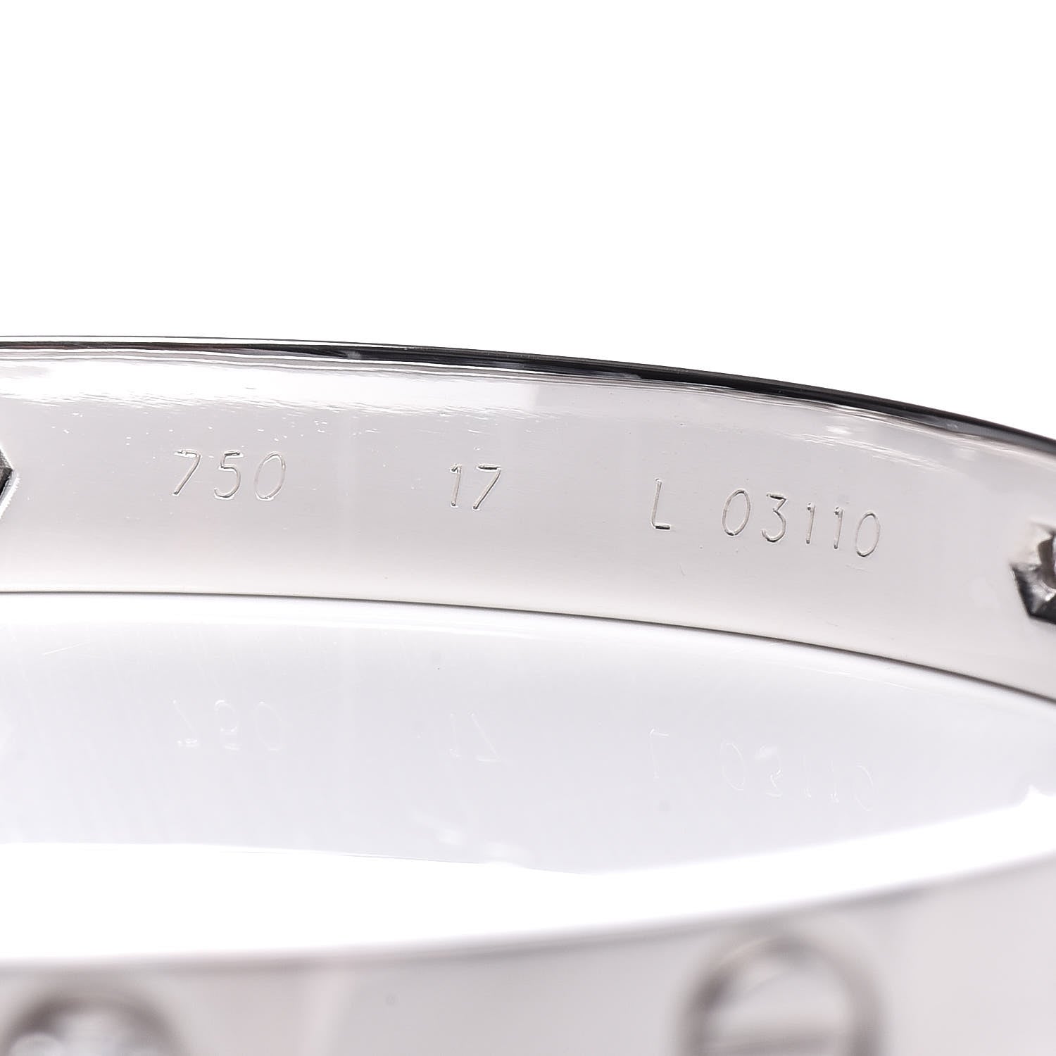 Cartier 18K White Gold 6 Diamond LOVE Bracelet 17 5 of 5