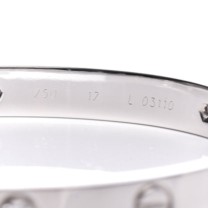 Cartier 18K White Gold 6 Diamond LOVE Bracelet 17 5 of 5