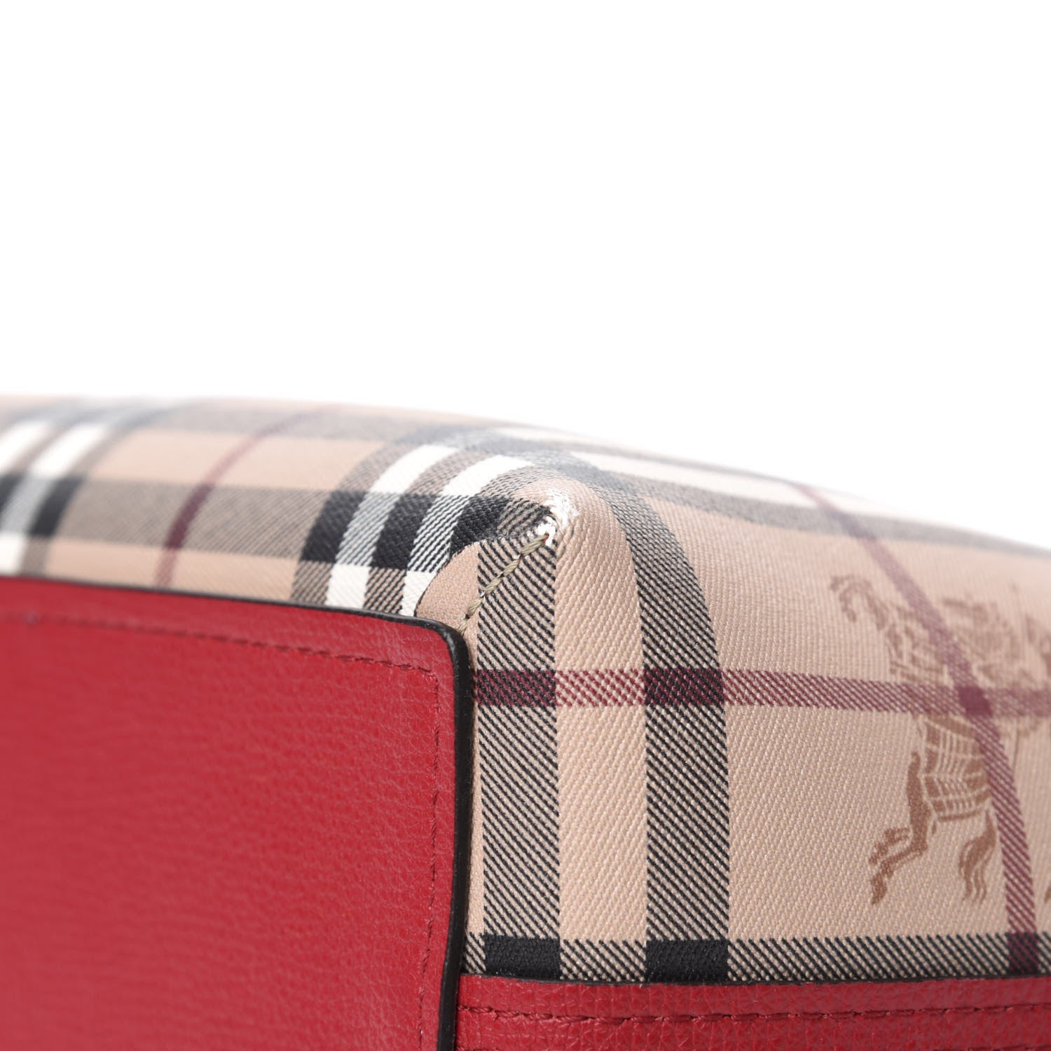 Burberry Haymarket Check Small Reversible Tote Poppy Red 18 of 19