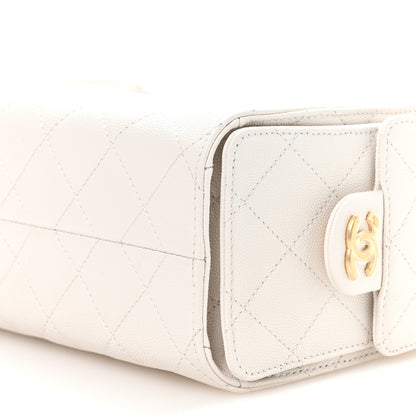 Chanel Caviar Quilted Mini Chanel 25 Handbag White 10 of 11