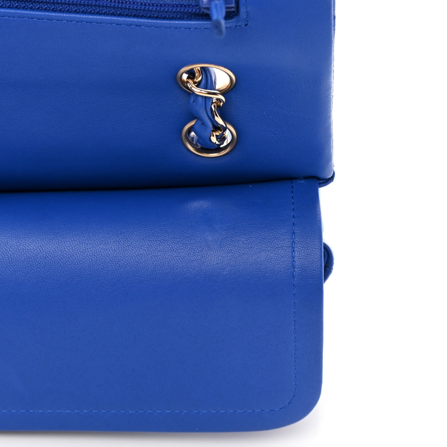 Chanel Lambskin Quilted Medium Double Flap Blue 13 of 16