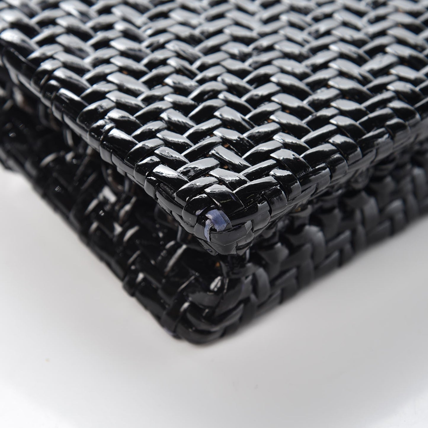 Patent Woven Mini Flap Black