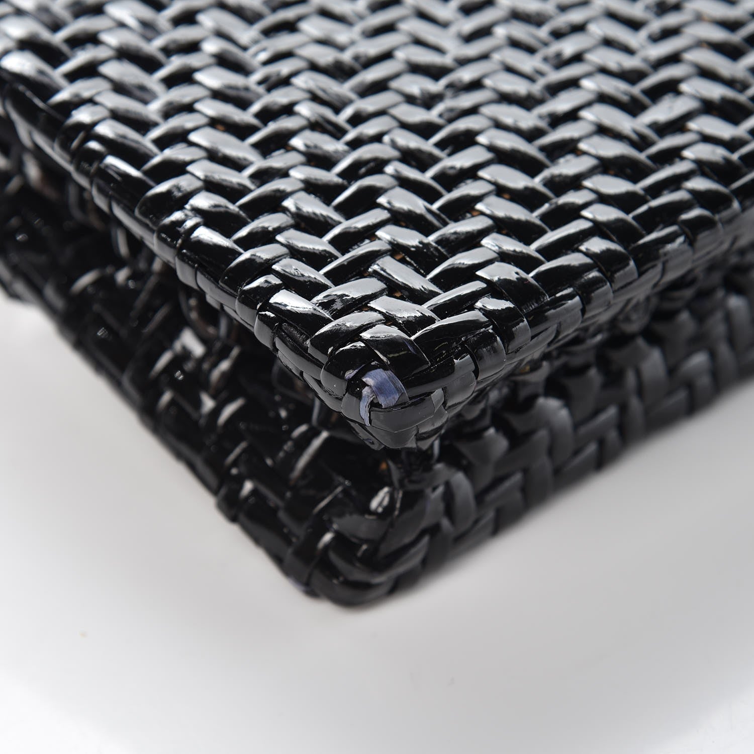 Chanel Patent Woven Mini Flap Black 11 of 11