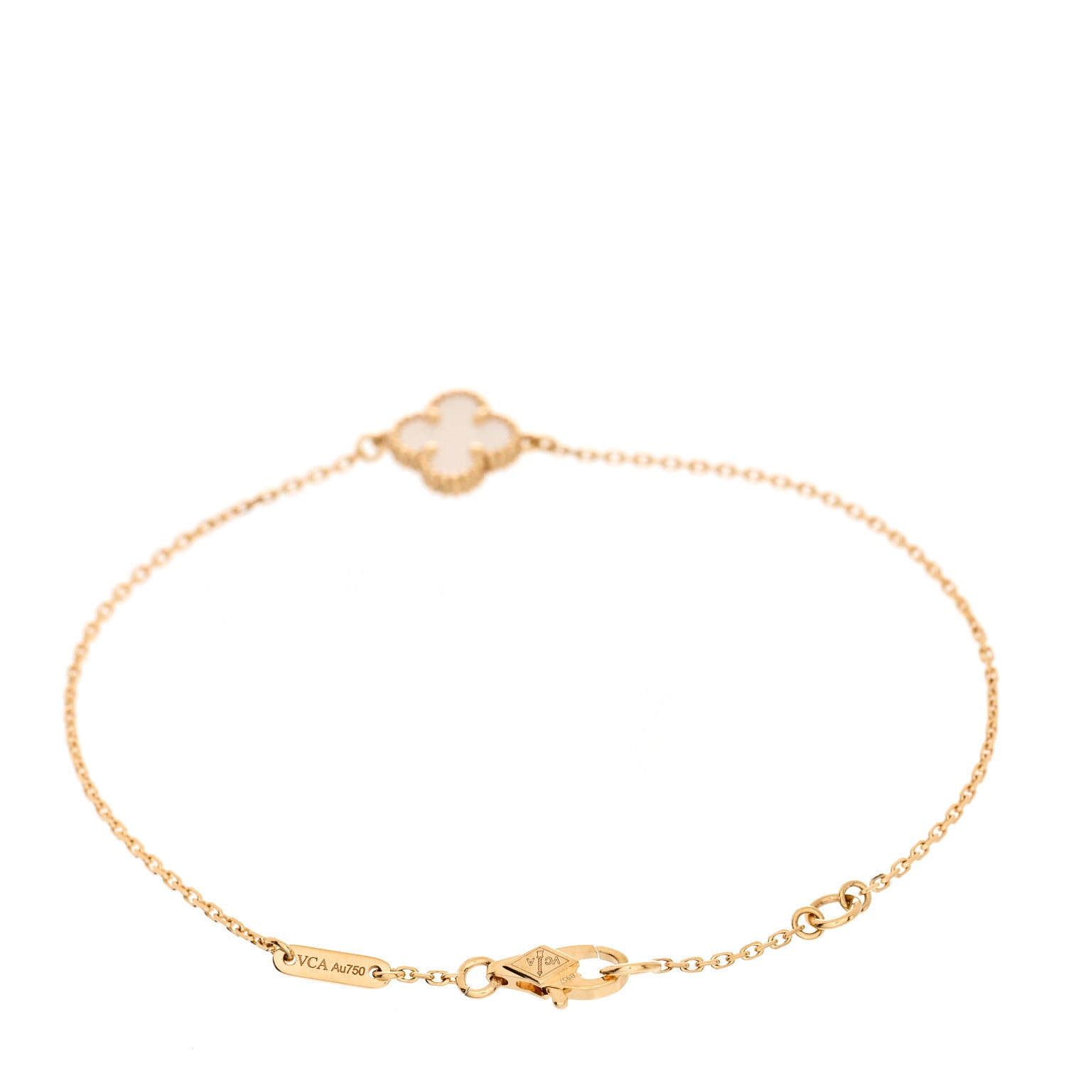 Van Cleef & Arpels 18K Yellow Gold Mother of Pearl Sweet Alhambra Bracelet 2 of 5
