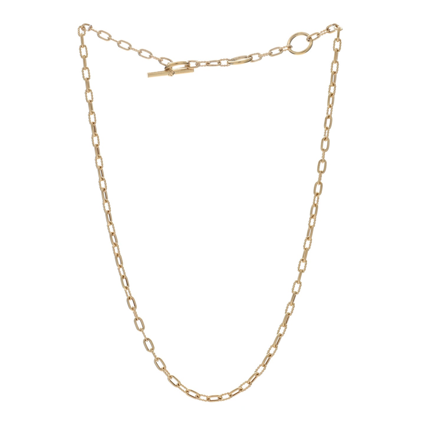 18K Yellow Gold 3mm Madison Three Ring Chain Necklace