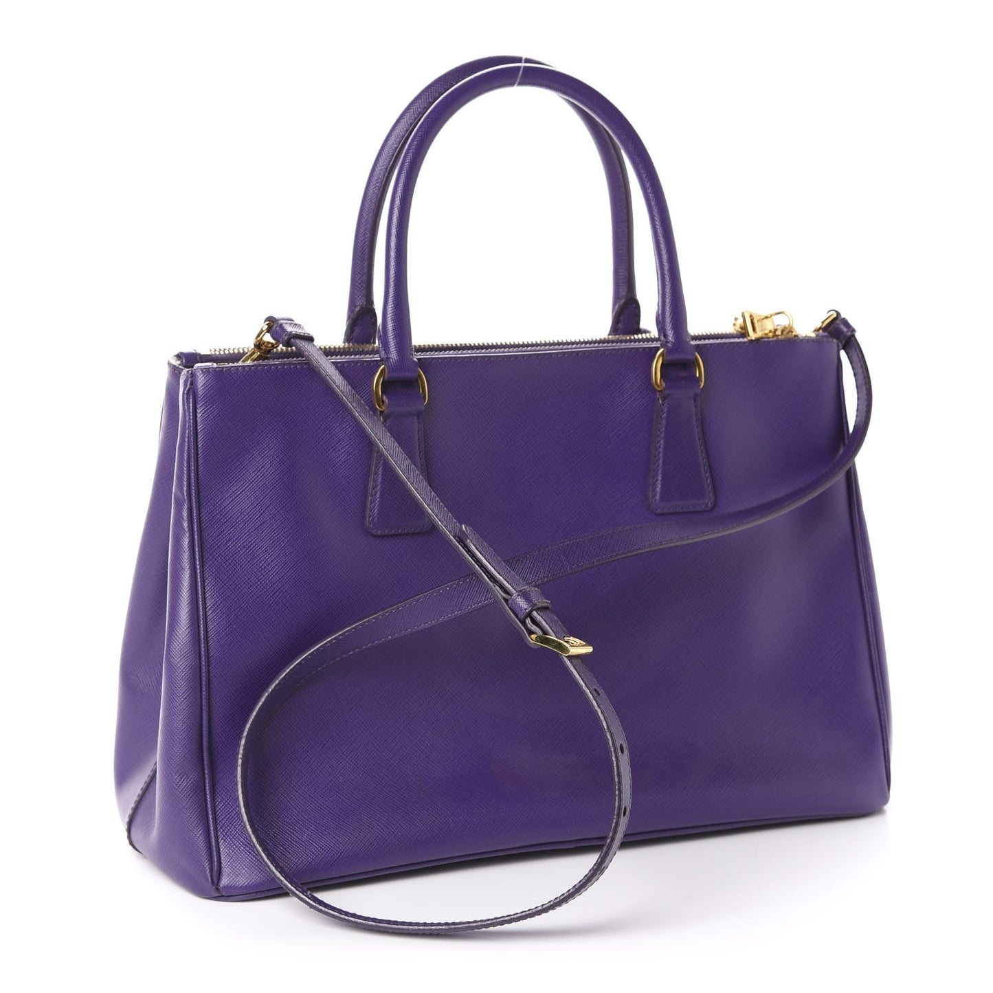 Saffiano Medium Galleria Double Zip Tote Viola