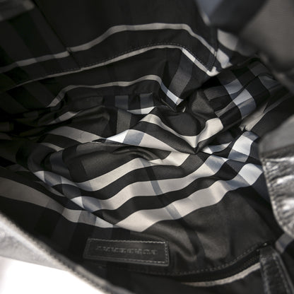 Burberry Metallic Calfskin Winnieford Satchel Silver 5 of 9