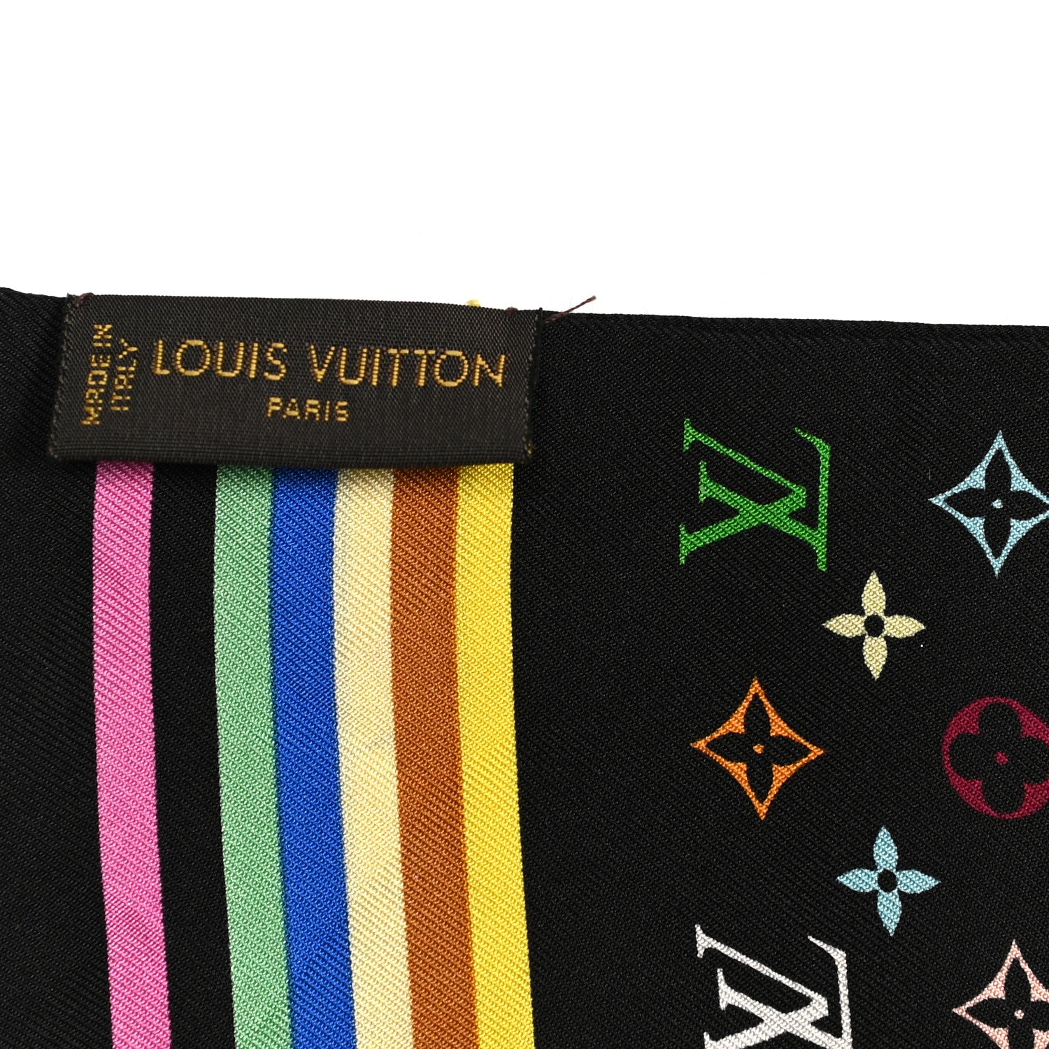 Louis Vuitton Silk Monogram Multicolor Bandeau Black 3 of 5