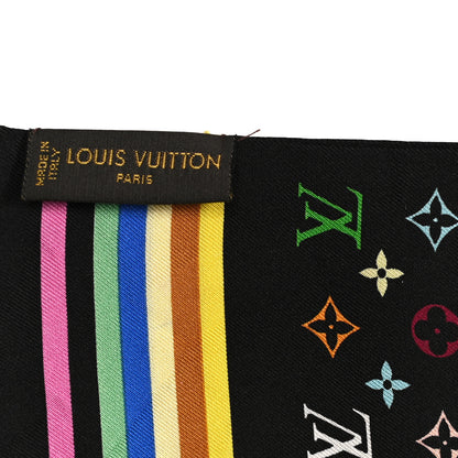 Louis Vuitton Silk Monogram Multicolor Bandeau Black 3 of 5
