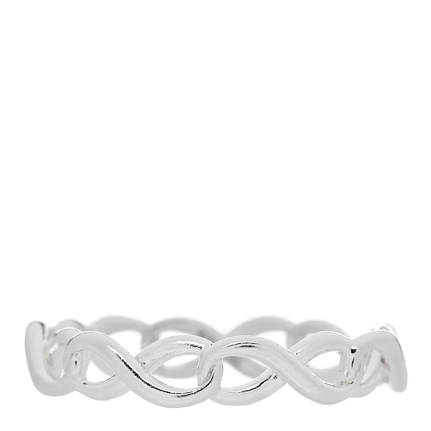 Tiffany Sterling Silver Narrow Infinity Band Ring 50 5.5 1 of 5