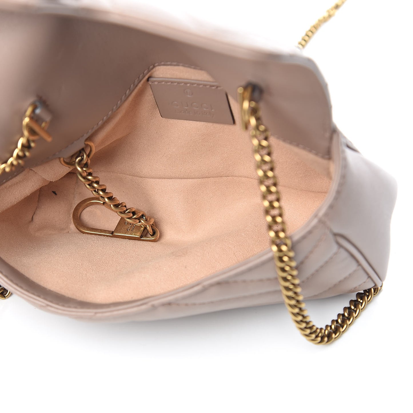 Calfskin Matelasse Super Mini GG Marmont Shoulder Bag Porcelain Rose