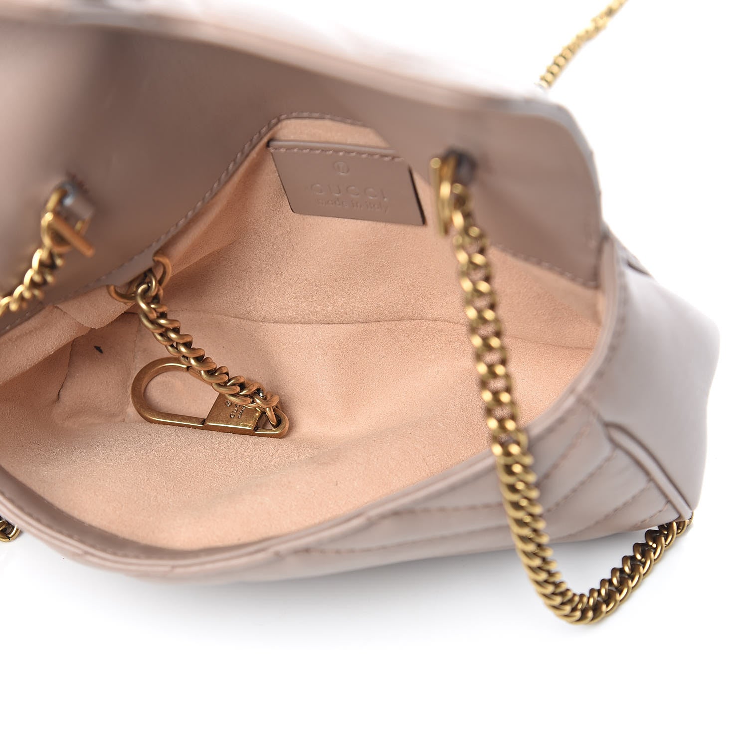 Gucci Calfskin Matelasse Super Mini GG Marmont Shoulder Bag Porcelain Rose 5 of 13