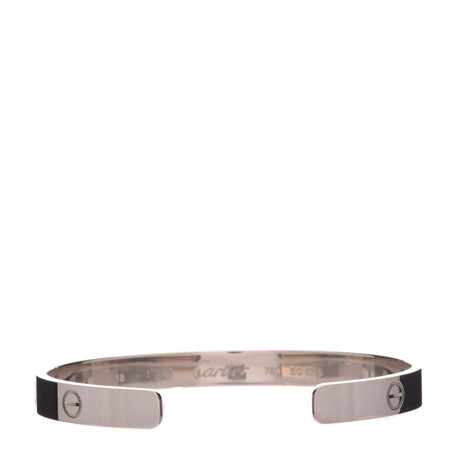 Cartier 18K White Gold LOVE Cuff Bracelet 18 3 of 7