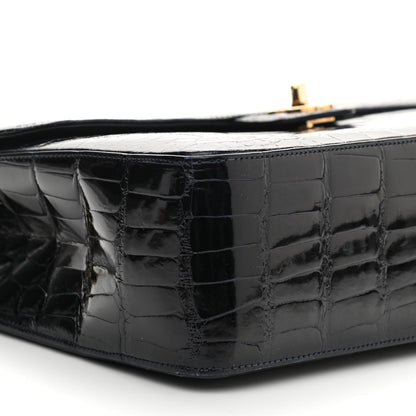 Chanel Alligator Jumbo Single Flap Dark Blue 9 of 10