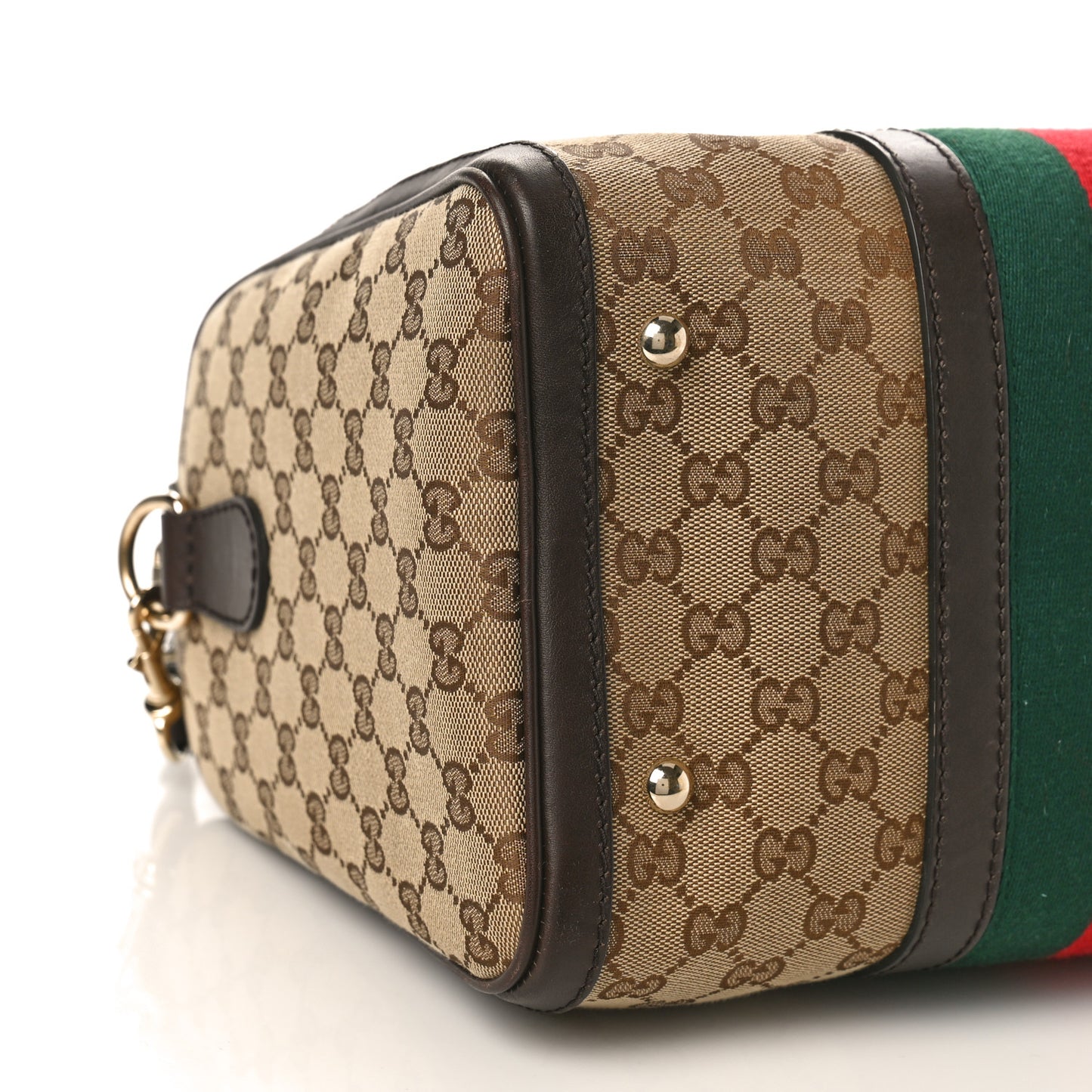 Monogram Selleria Calfskin Vintage Web Medium Boston Beige Ebony Cocoa