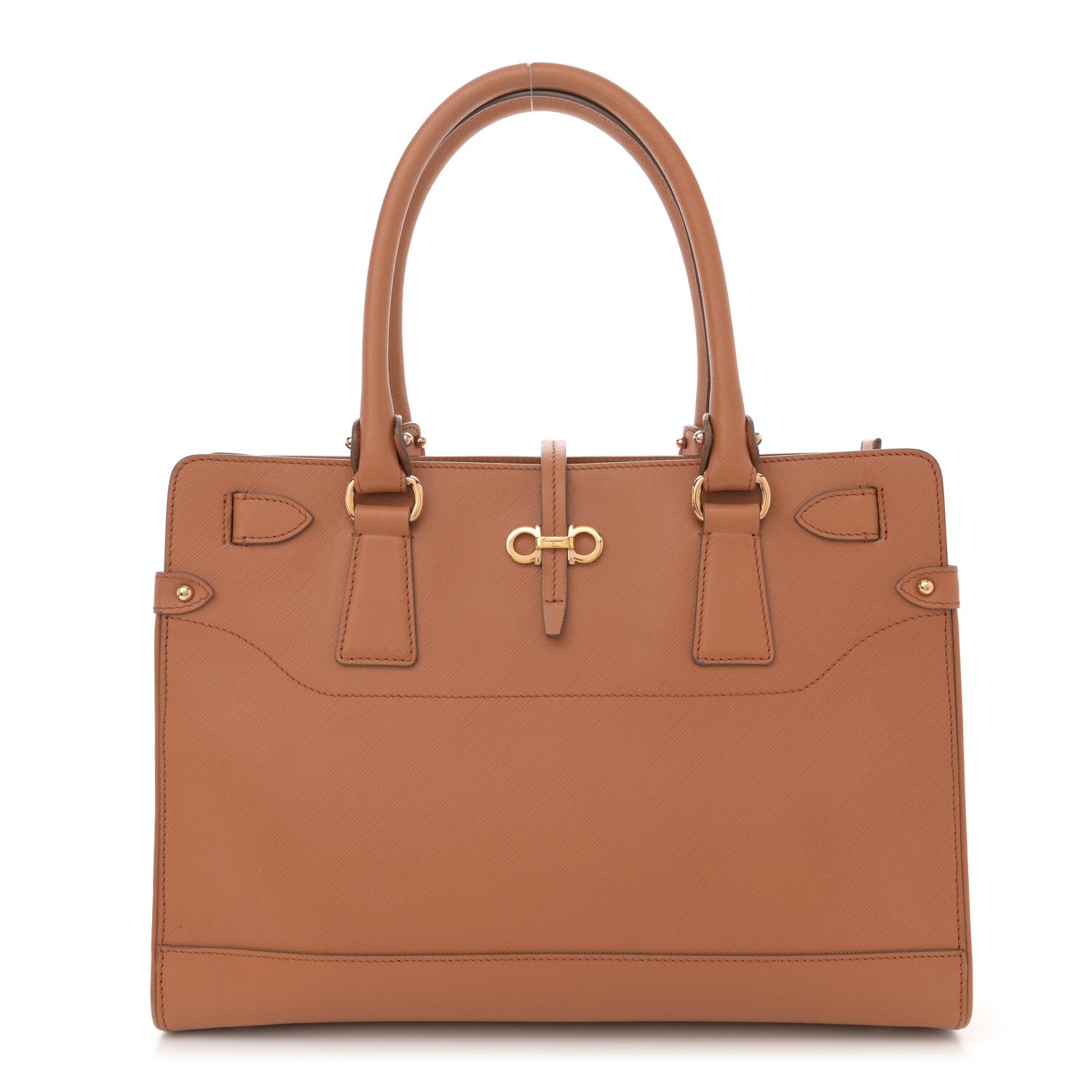 Salvatore Ferragamo Printed Calfskin Briana Tote Brown 1 of 11