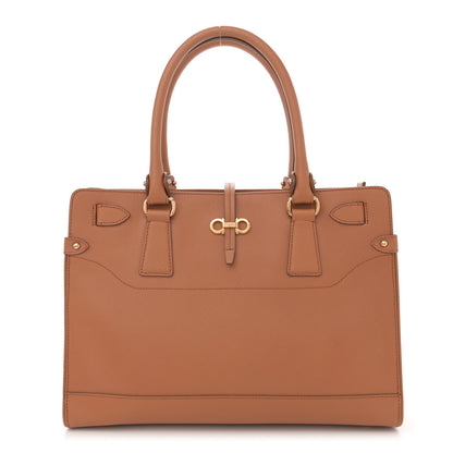 Salvatore Ferragamo Printed Calfskin Briana Tote Brown 1 of 11