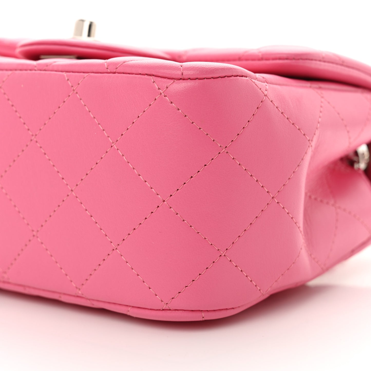Lambskin Quilted Mini Square Flap Pink