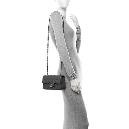 Chanel Lambskin Quilted Mini Rectangular Flap Dark Grey 2 of 11