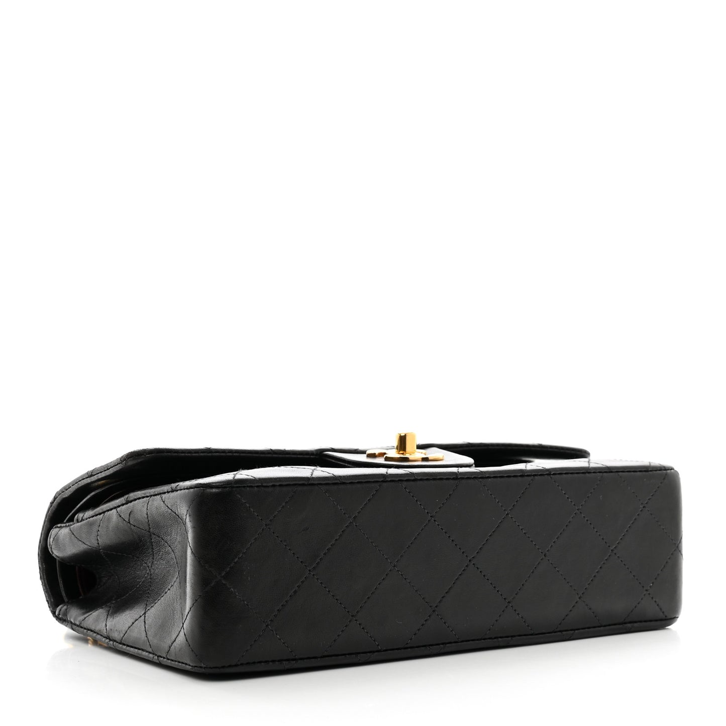 Lambskin Quilted Small Double Flap Black