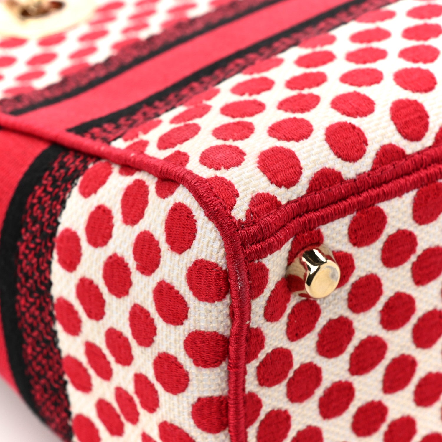 Christian Dior Canvas Medium DiorAmour Dots Lady D-Lite Red 12 of 16