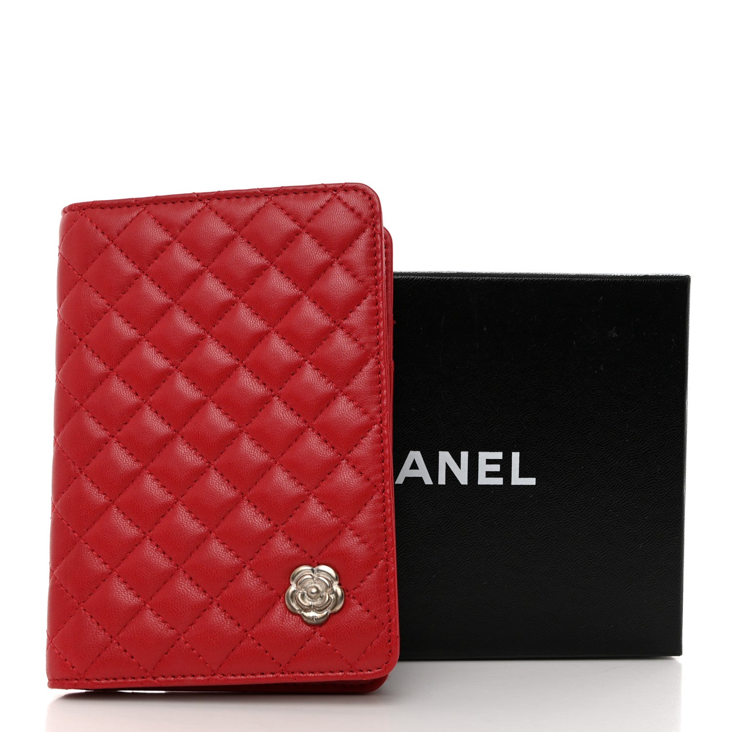 Chanel Lambskin Quilted Camellia Passport Holder Pink 9 of 9