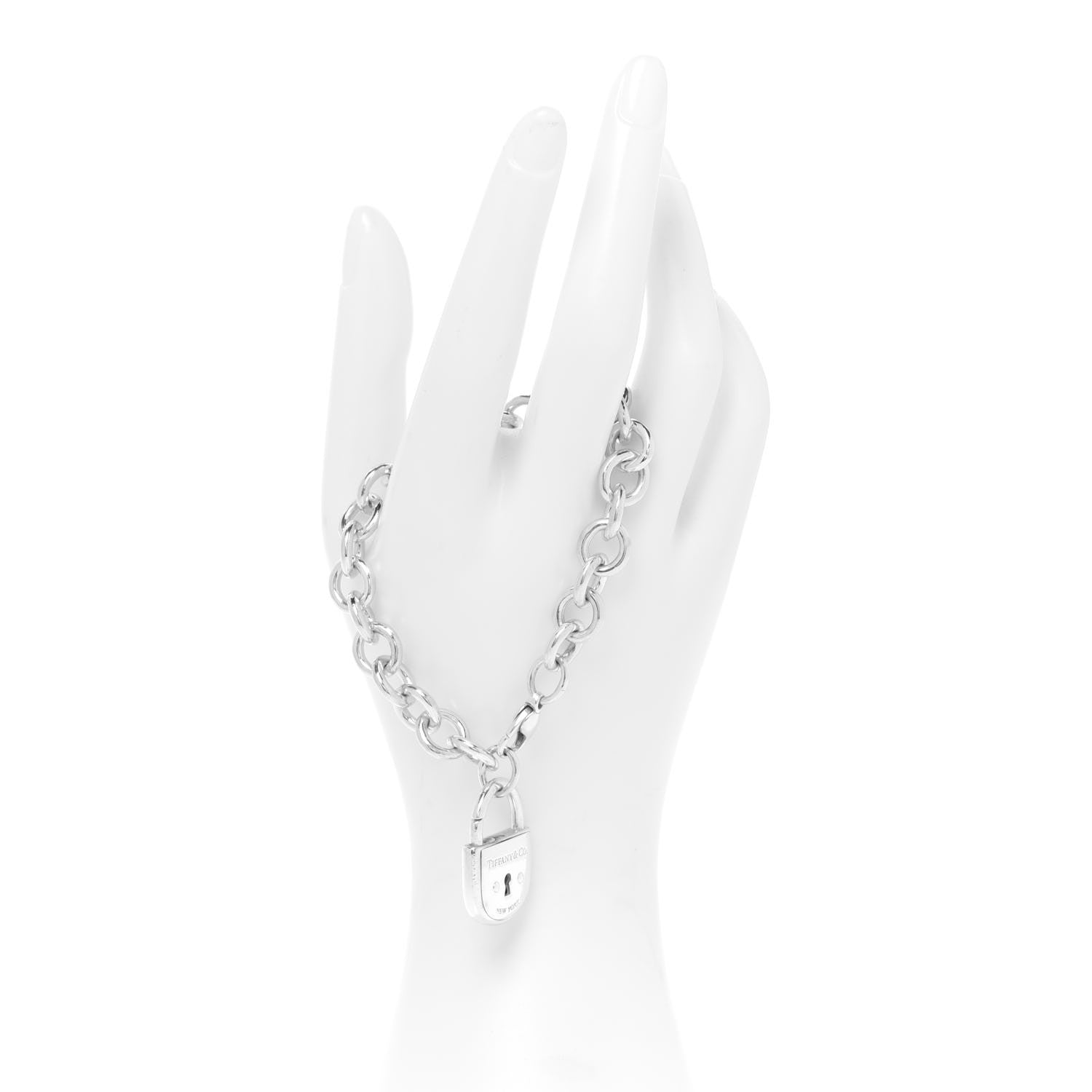 Tiffany Sterling Silver Lock Charm Bracelet 2 of 5
