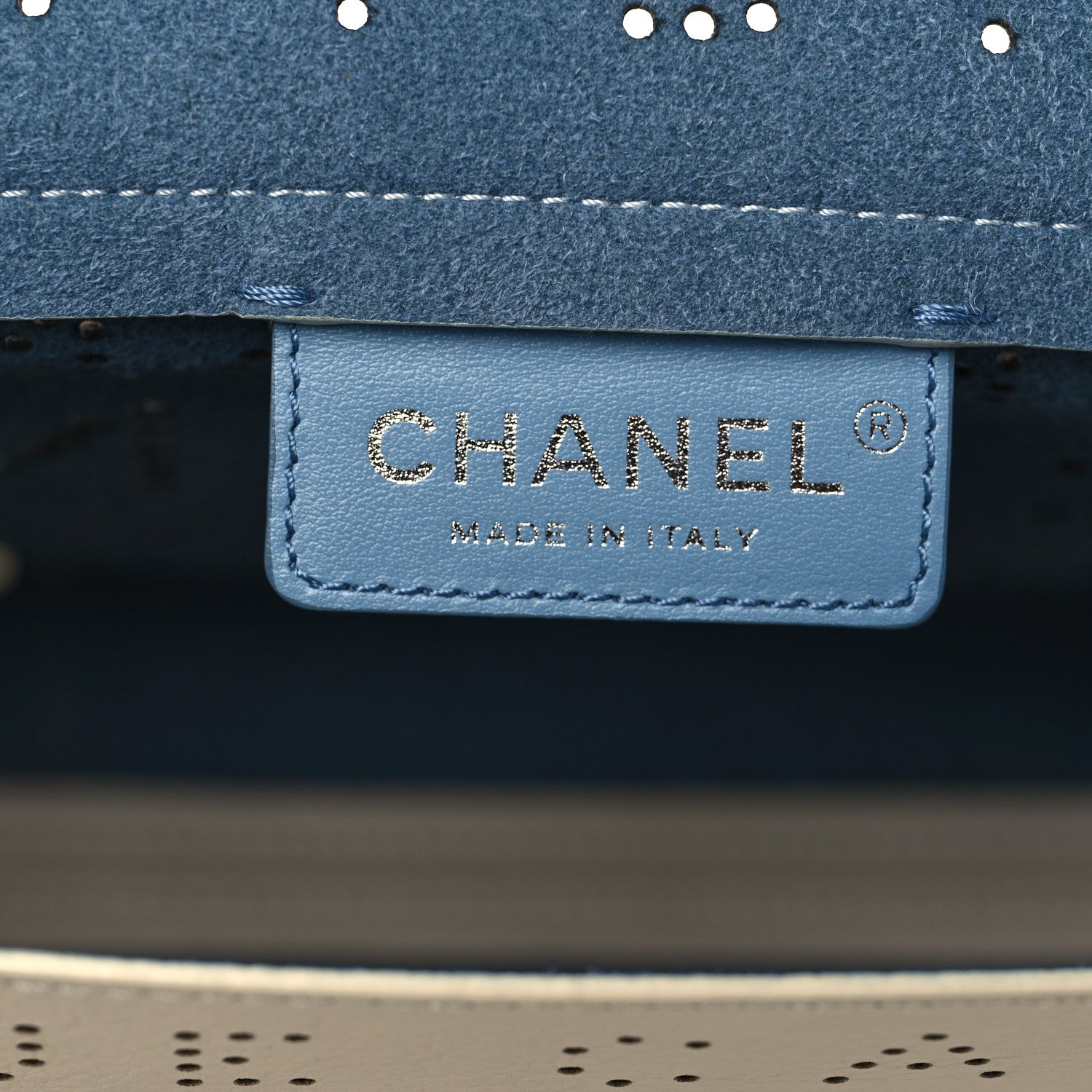 Chanel Calfskin Tweed Eyelet Flap Beige 7 of 10