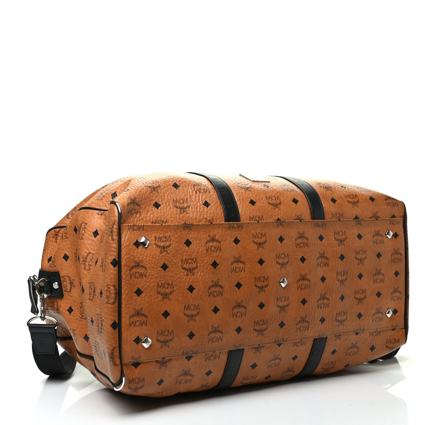 Visetos Large Traveler Weekender Duffle Bag Cognac Black