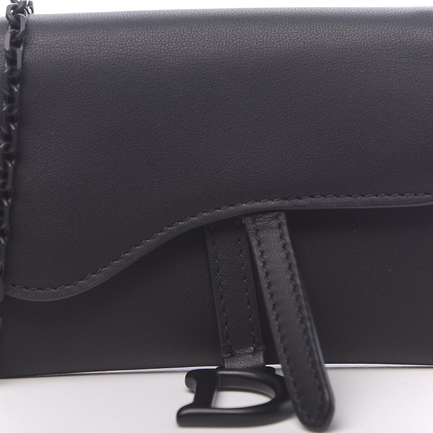 Christian Dior Ultra Matte Calfskin Nano Saddle Chain Pouch Black 10 of 11
