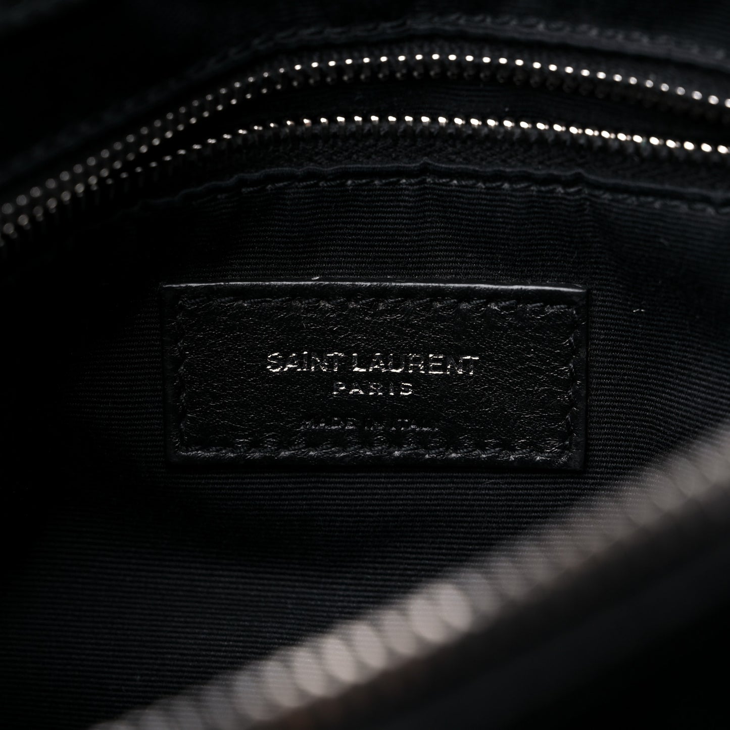 Calfskin Y Quilted Monogram Medium Loulou Chain Satchel Black