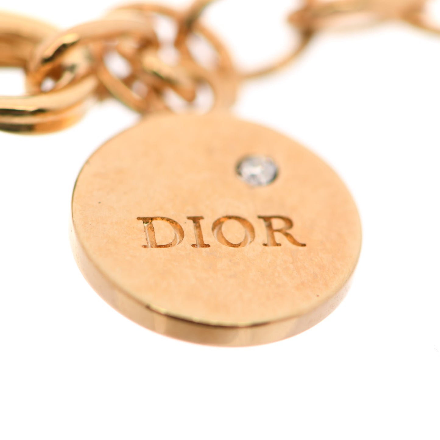 Metal Crystal Letters Bracelet Gold