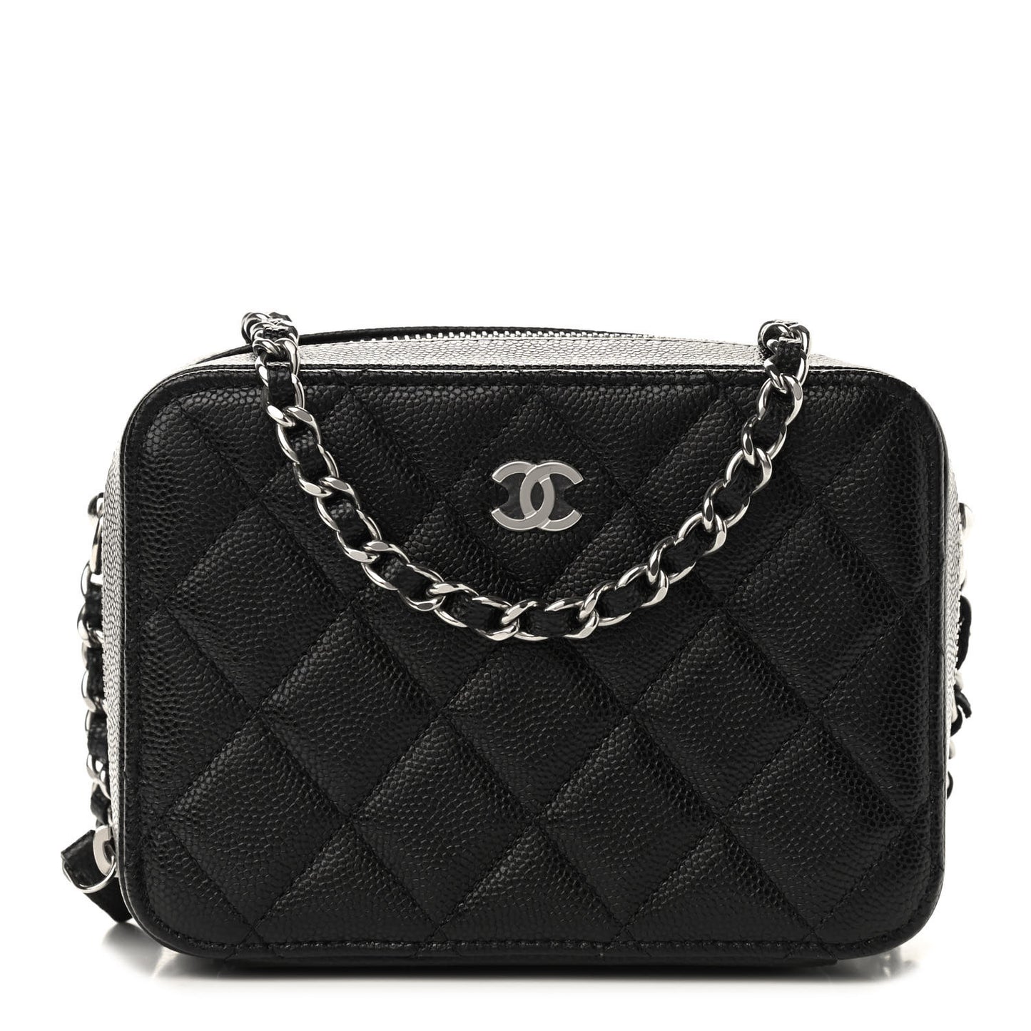 Caviar Quilted Camera Bag Black
