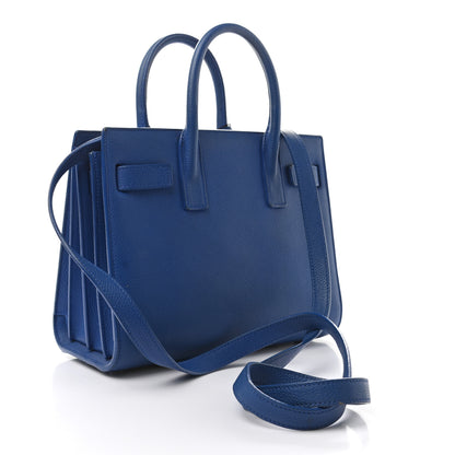 Saint Laurent Grained Calfskin Nano Sac De Jour Royal Blue 2 of 14