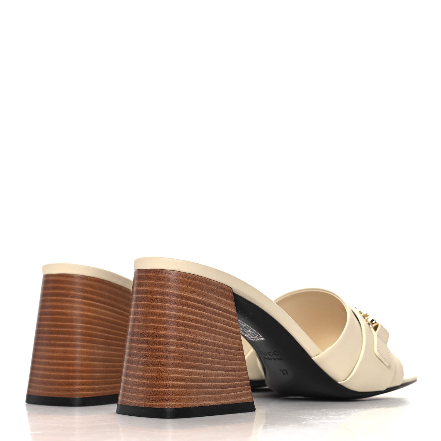 Gucci Calfskin Signoria Sandals 37 New Ivorie 5 of 10
