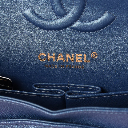Chanel Iridescent Caviar Quilted Small Double Flap Dark Blue 6 of 10