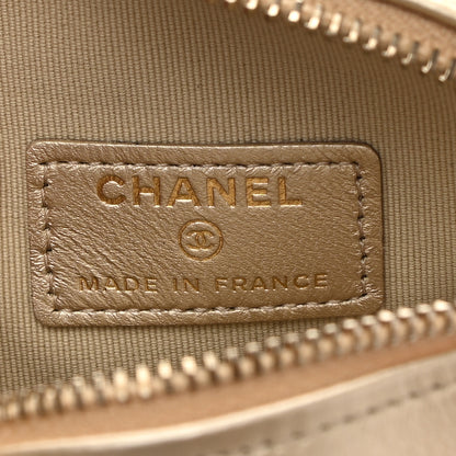 Chanel Metallic Lambskin Quilted CC In Love Heart Clutch With Chain Gold 5 of 10