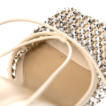 Bottega Veneta Mesh Nappa Crystal Embellished Sparkle Stretch Ankle Tie Sandals 40 Toile 12 of 13