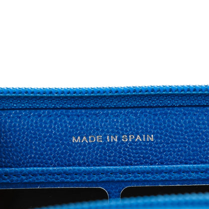 Chanel Caviar Sevruga Zip Around Wallet Blue 7 of 8