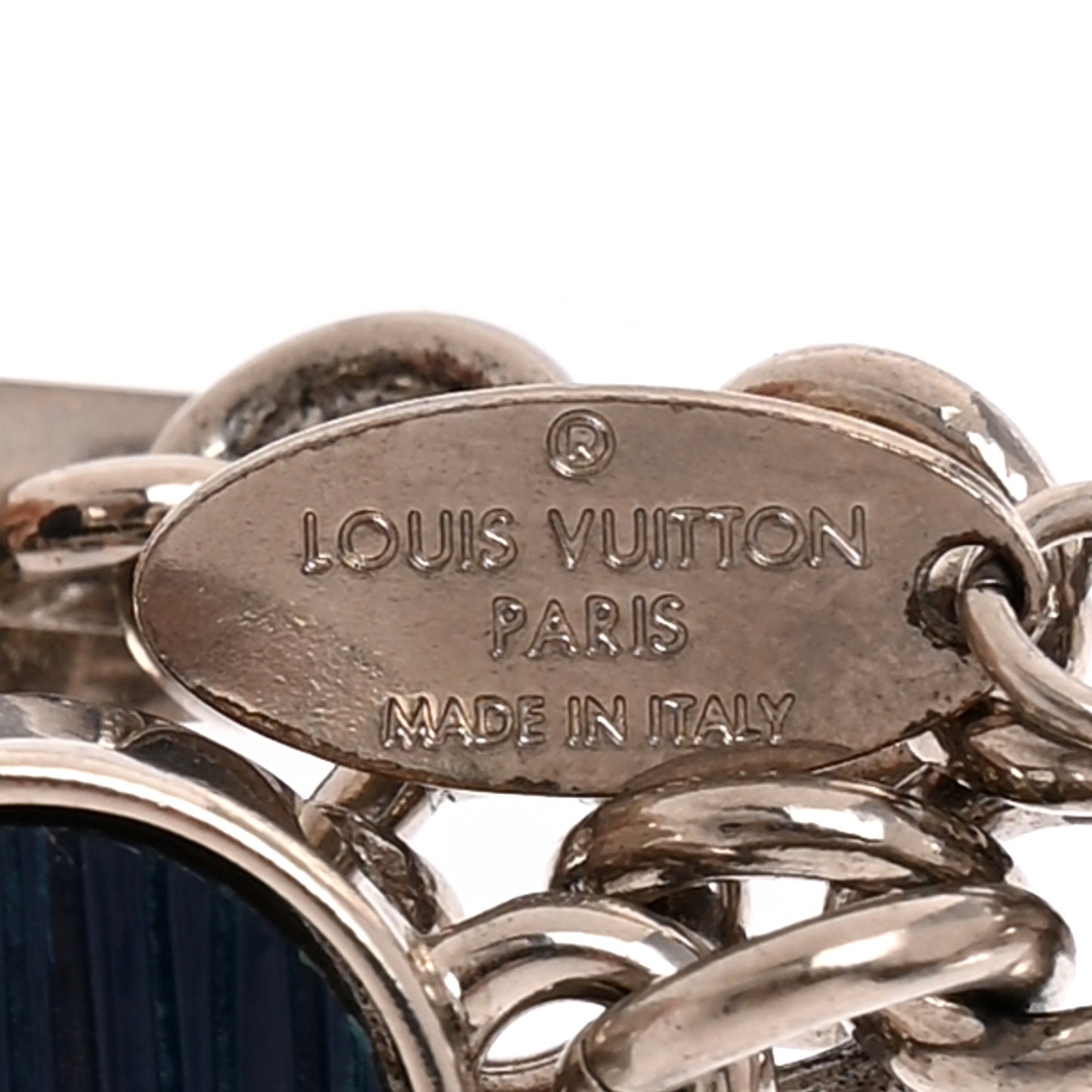 Fleur d Epi Bag Charm Key Holder Indigo