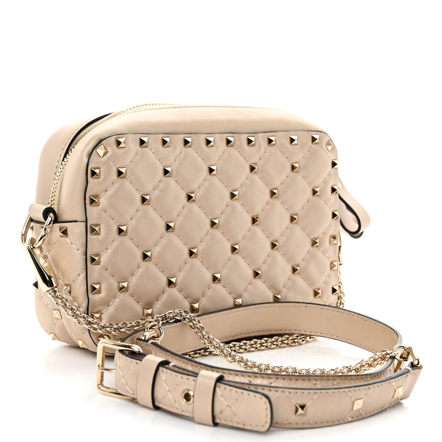 Valentino Garavani Metallic Nappa Rockstud Spike Camera Crossbody Bag Skin 3 of 10
