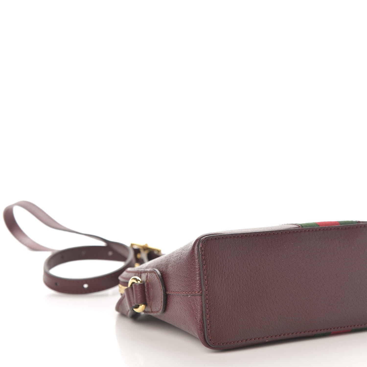 Gucci Textured Calfskin Web Small Ophidia Dome Shoulder Bag Vintage Bordeaux 9 of 11