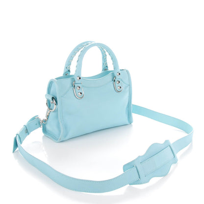 Balenciaga Chevre Silver Metallic Edge Hardware Classic Hardware Mini City Bleu Maldives 3 of 7