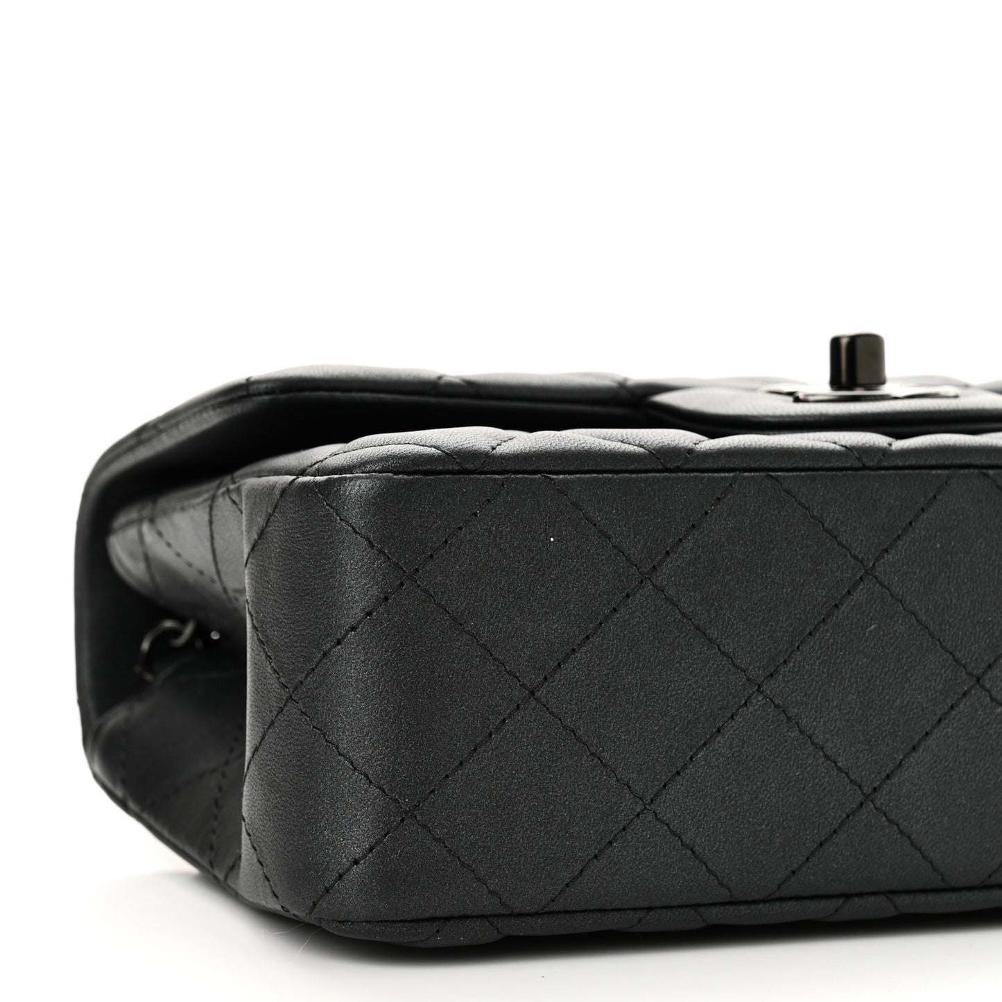 Lambskin Quilted Mini Rectangular Flap So Black