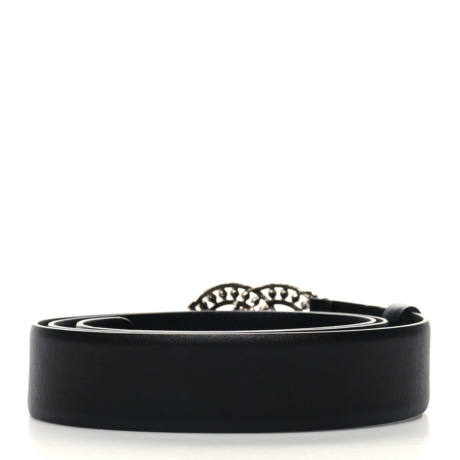 Chanel Lambskin Pearl Crystal CC Belt 90 36 Black 2 of 7