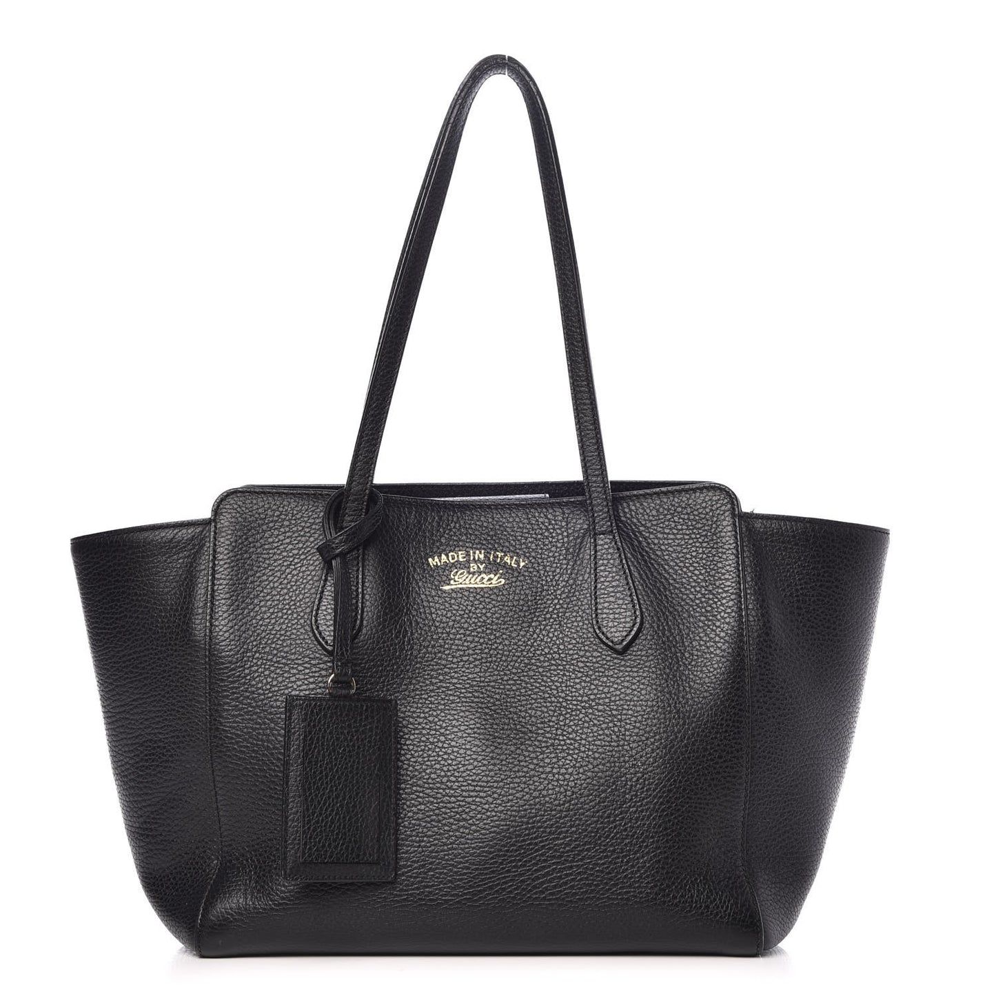 Pebbled Calfskin Small Swing Tote Black